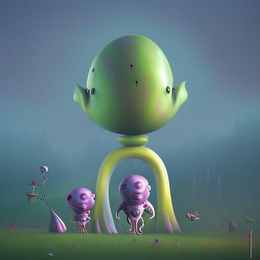 Fairyland Aliens in Whimsical Dark Fantasy Style