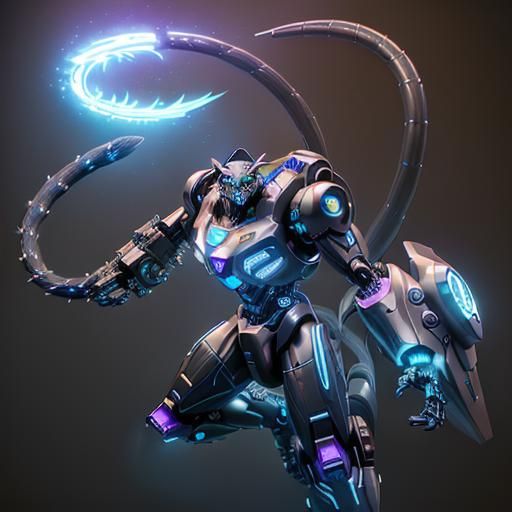 Cyberpunk Robotic Displacer Beast Concept Art