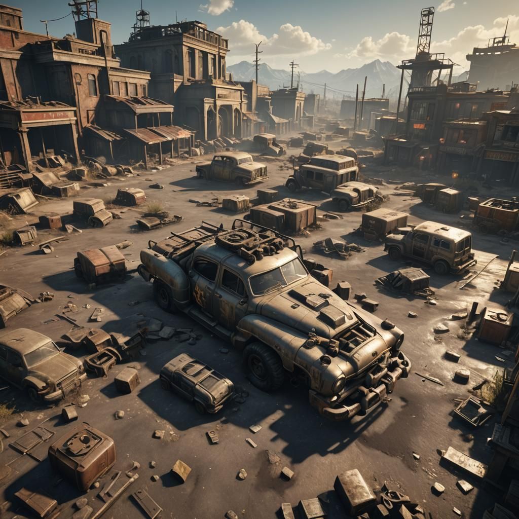 Apocalyptic Fallout After Bomb Explosion in 3D