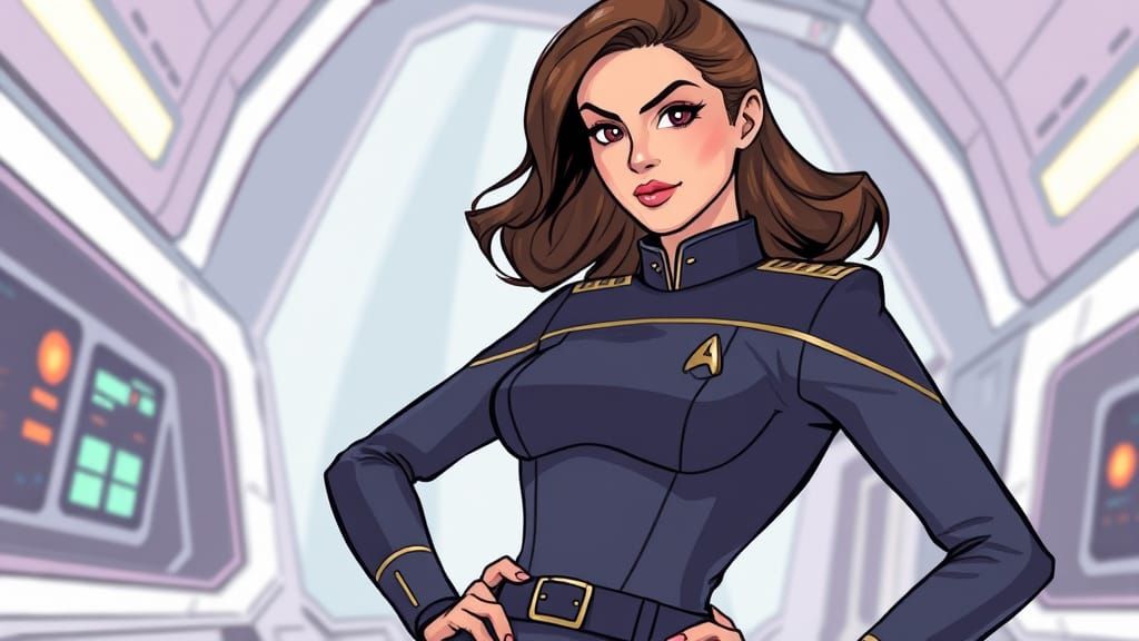 Confident Starfleet Officer in Futuristic Setting