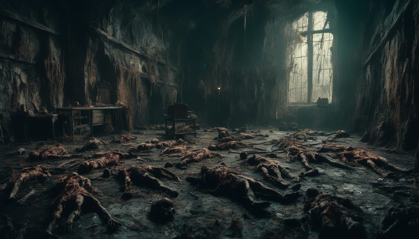 Horror Dungeon Scene with Macabre Details