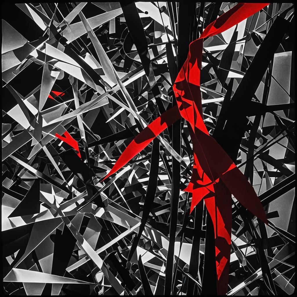 Man Ray-Inspired Rayograph with Abstract Silhouettes