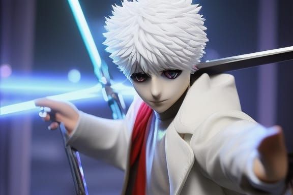 Electric Ninja Assassin in Anime Style