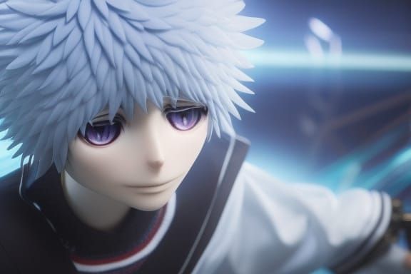 Electric Ninja in Battle Pose: Anime Concept Art