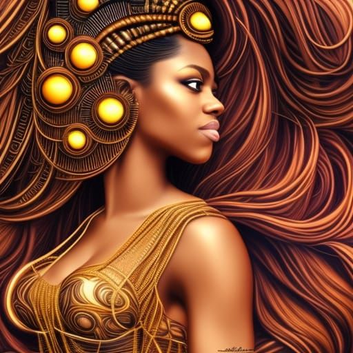 Beautiful Brown Skin Princess Warrior in 3D