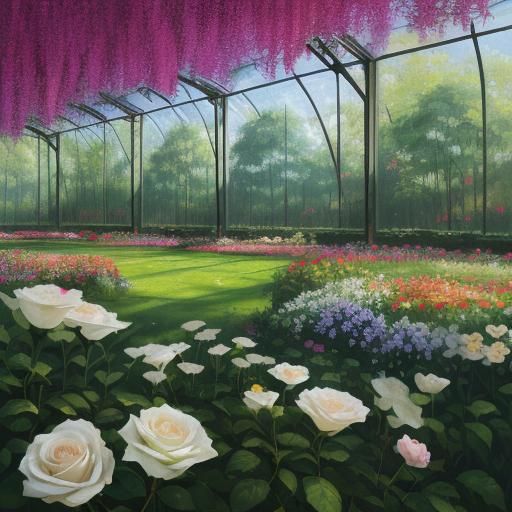 Greenhouse Roses: An Impressionist Gouache Painting