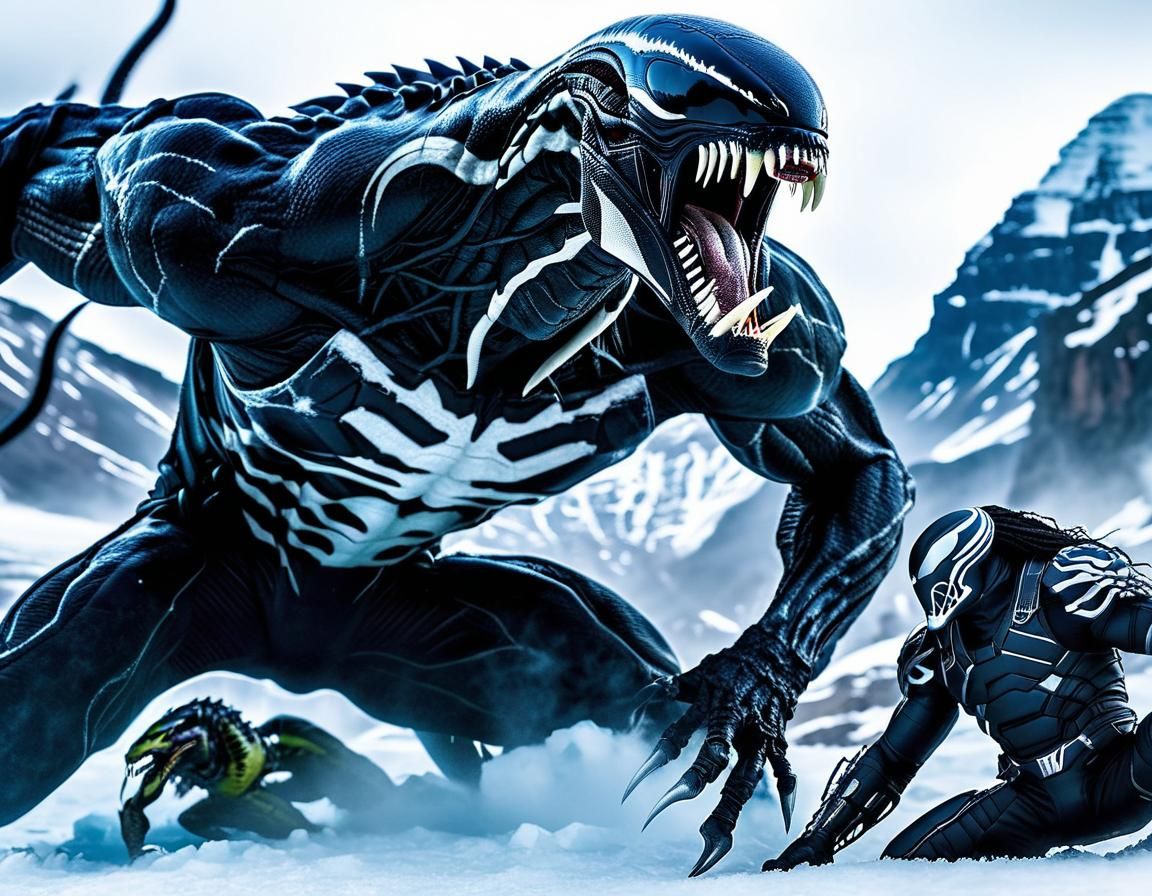 Yautja Predator and Venom Hybrid Captured