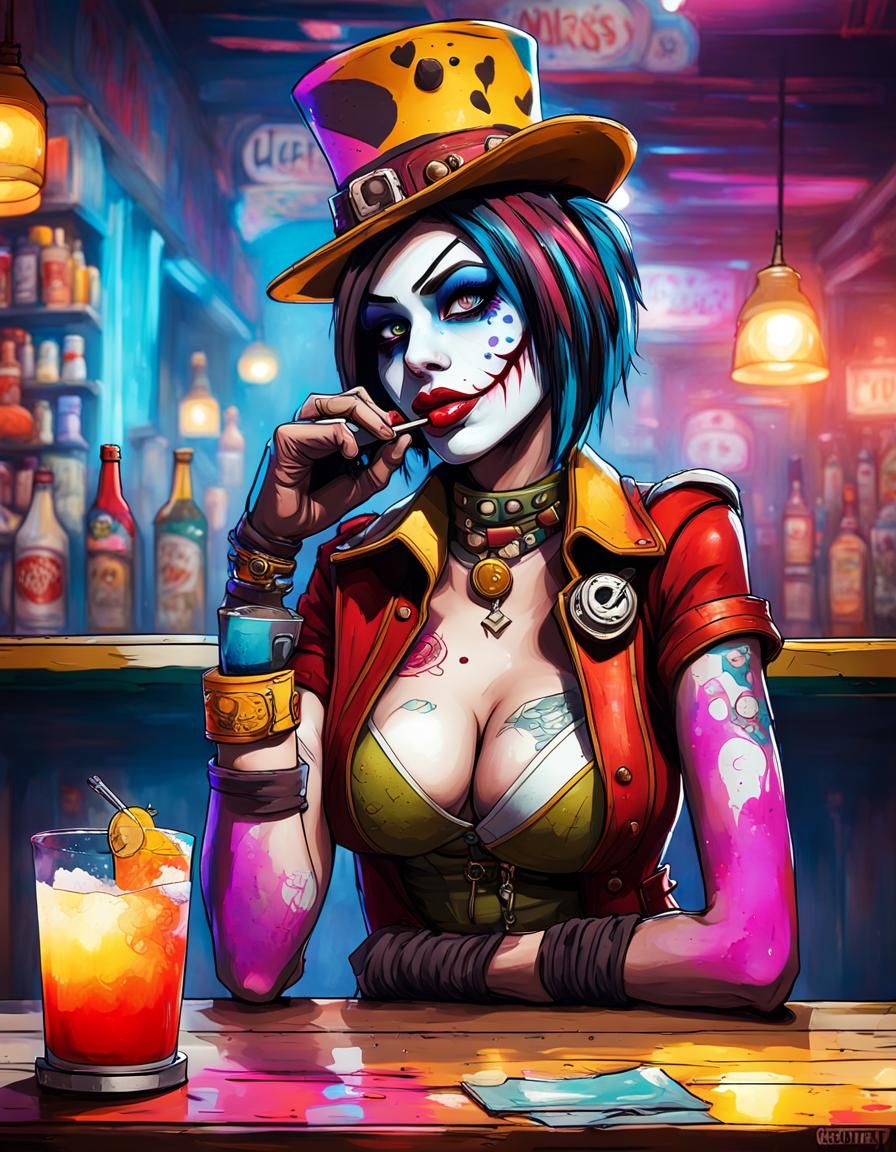 Mad Moxxi Portrait in Graffiti Art Style