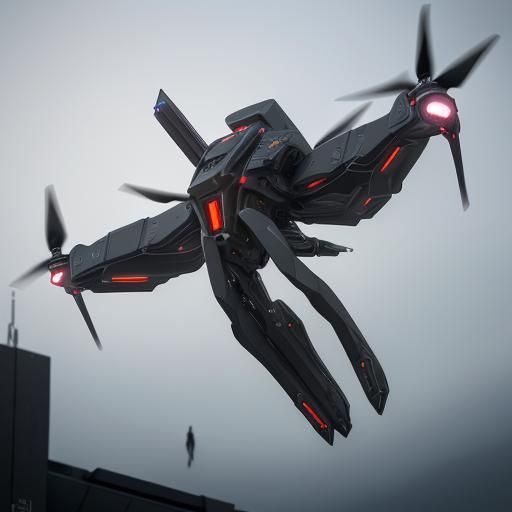 Quantum Sentinel: Armored Drone with Advanced Weaponry
