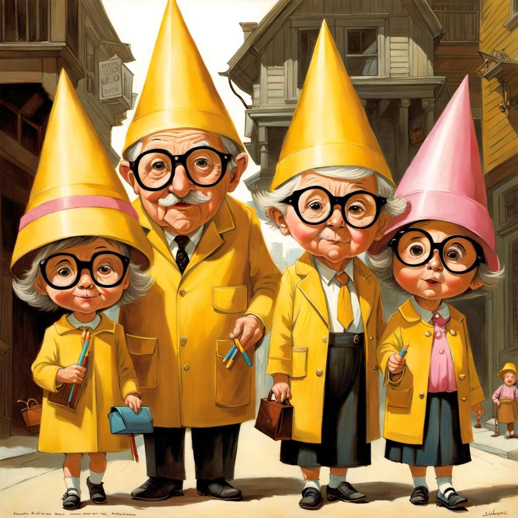 Grandparents as Pencils Robbing Bank, Pixar Style