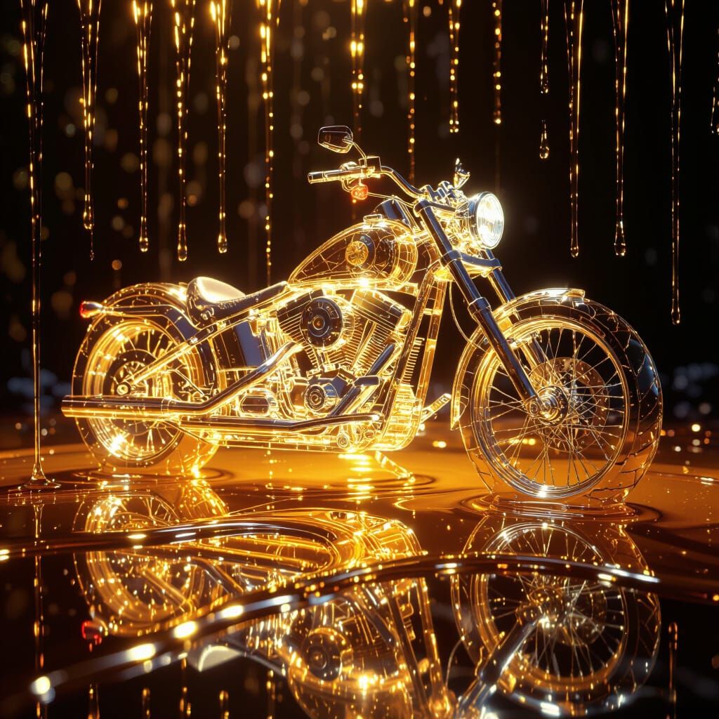 Ethereal Light Motorcycle in Golden Honey Cascade