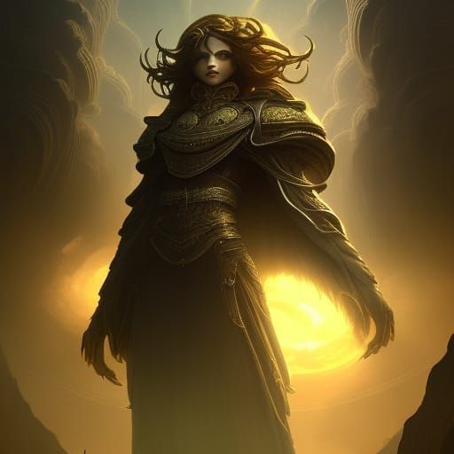 Imposing Necromancer Portrait in Opulent Digital Art