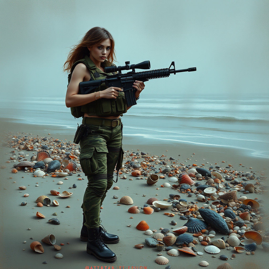 Shells and guns, a rifle and scope