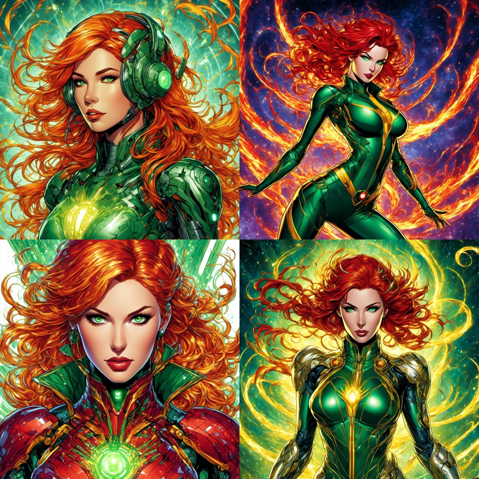 Rachel Summers Portrait in Comic Book Style