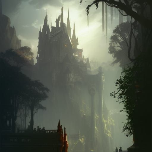 Dark Fantasy Castle Concept Art in 8k Resolution