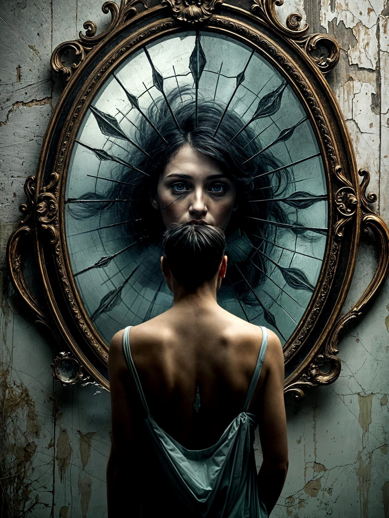 Melancholic Surreal Art Reflecting Turmoil and Longing