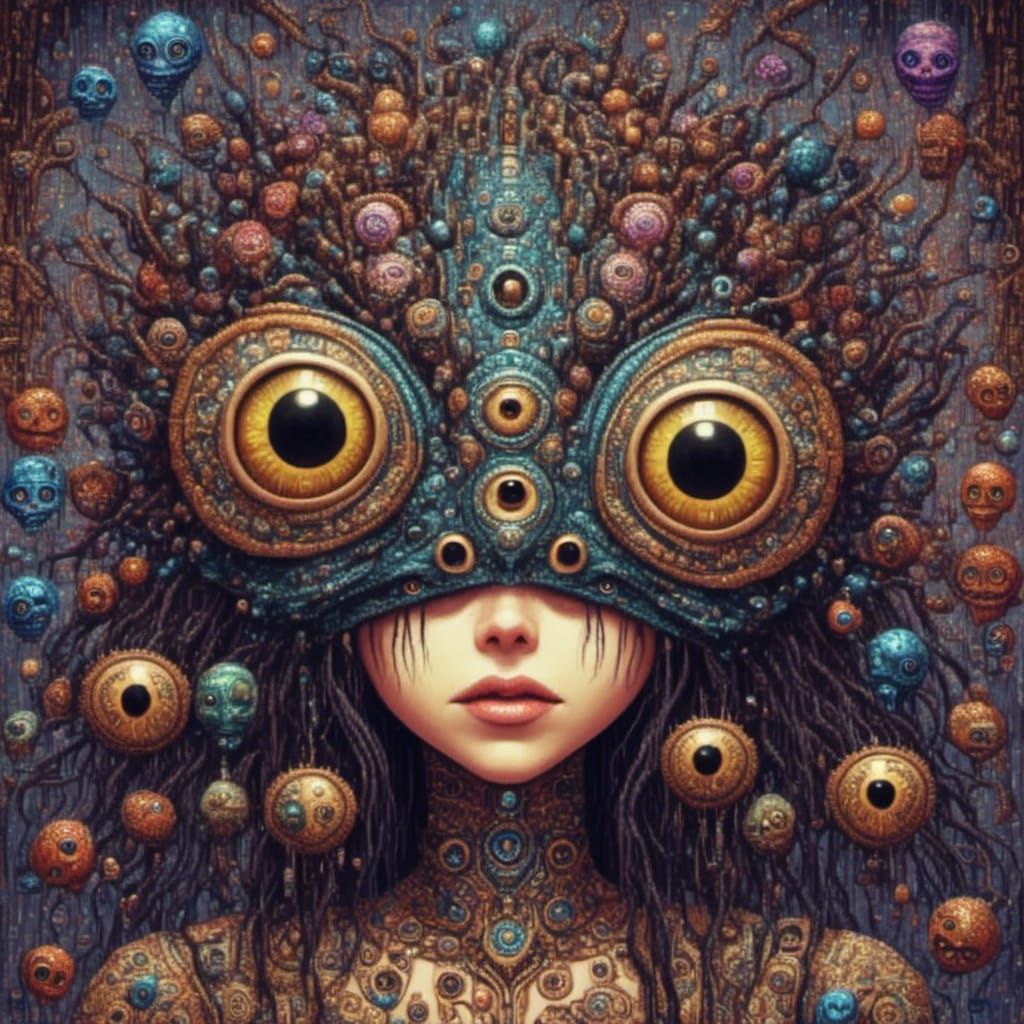 Colorful Anthropomorphic Spider Portrait in Pixel Art