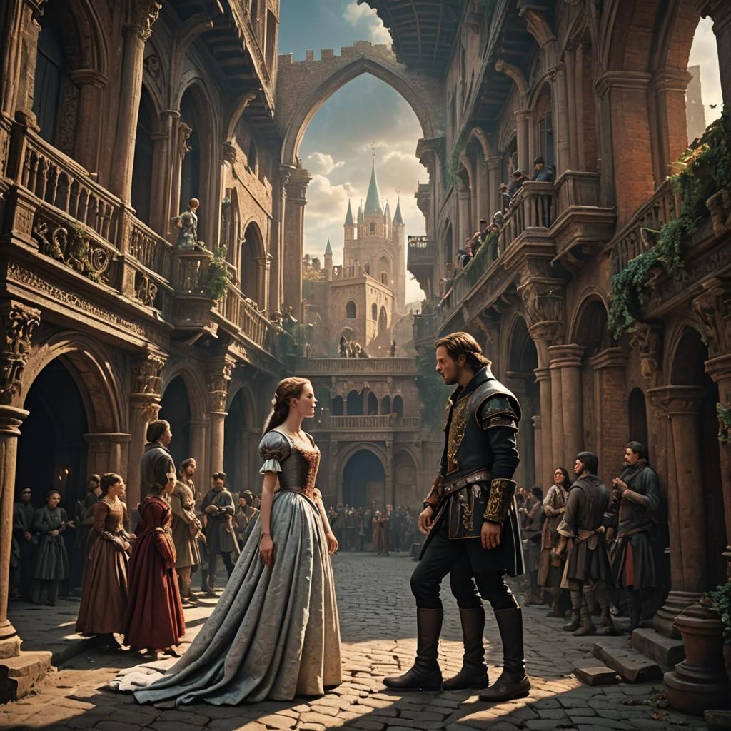 Time Traveler Rewrites Romeo and Juliet: Digital Art