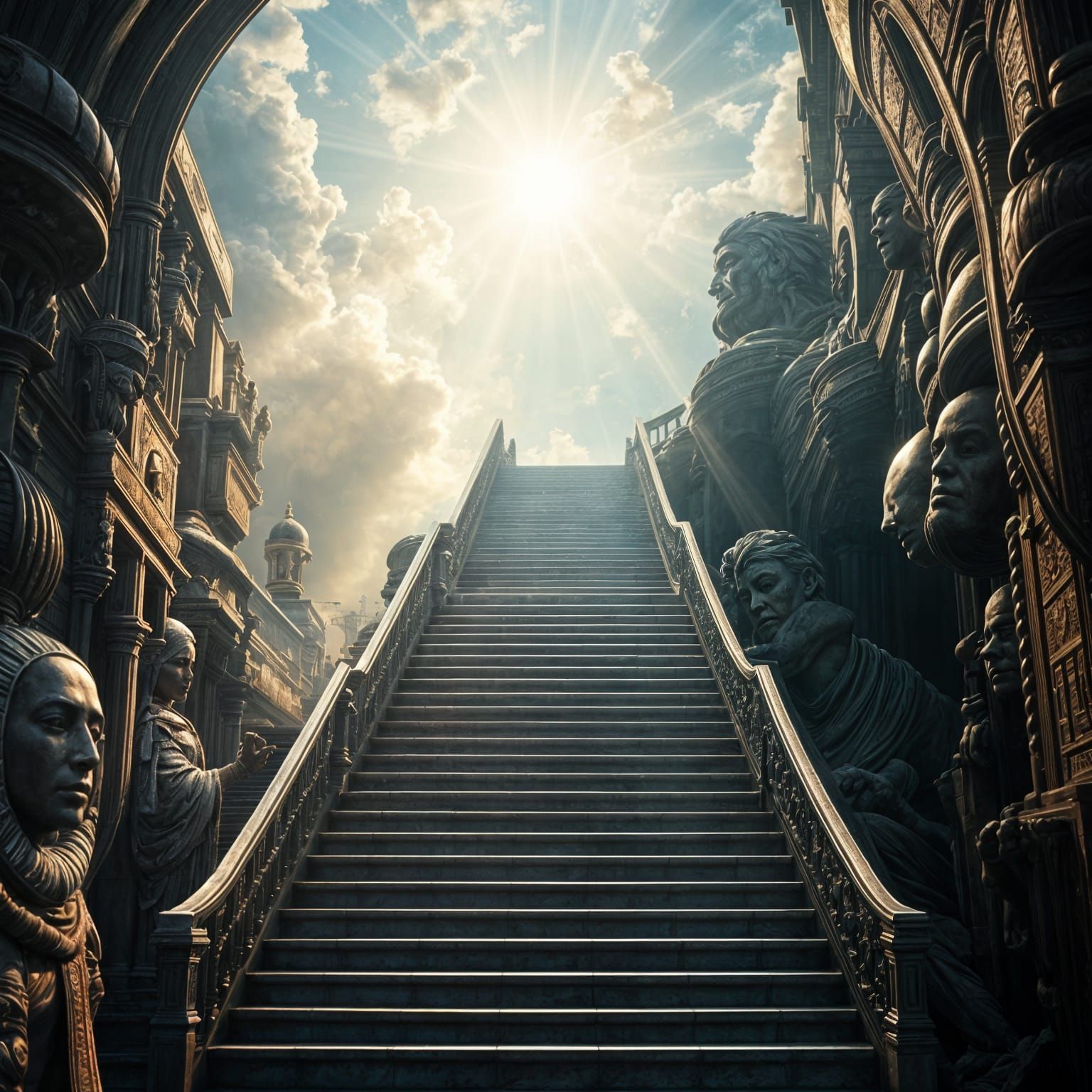 Stairs to Heaven: Cinematic Digital Art