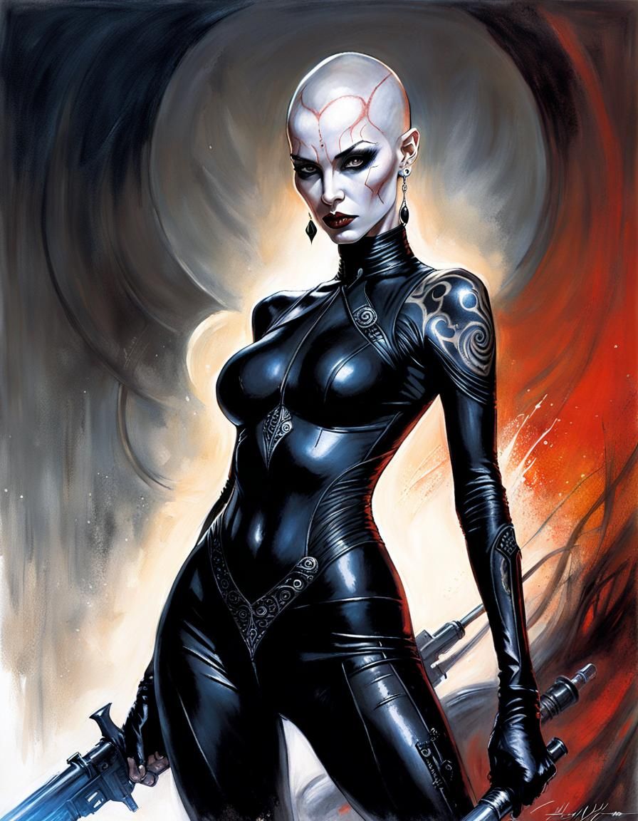 Asajj Ventress: Dathomirian Nightsister in Oil Painting Styl...