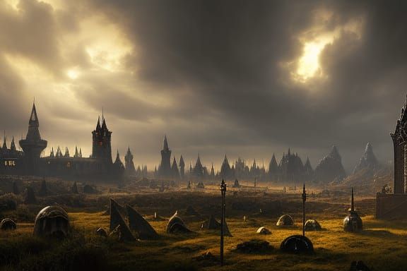 Gothic Horror Fantasy Landscape in Digital Art Style