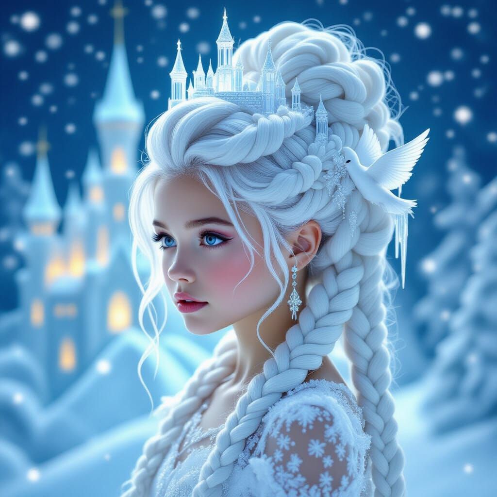 Frozen Castle Hairdo in Winter Wonderland