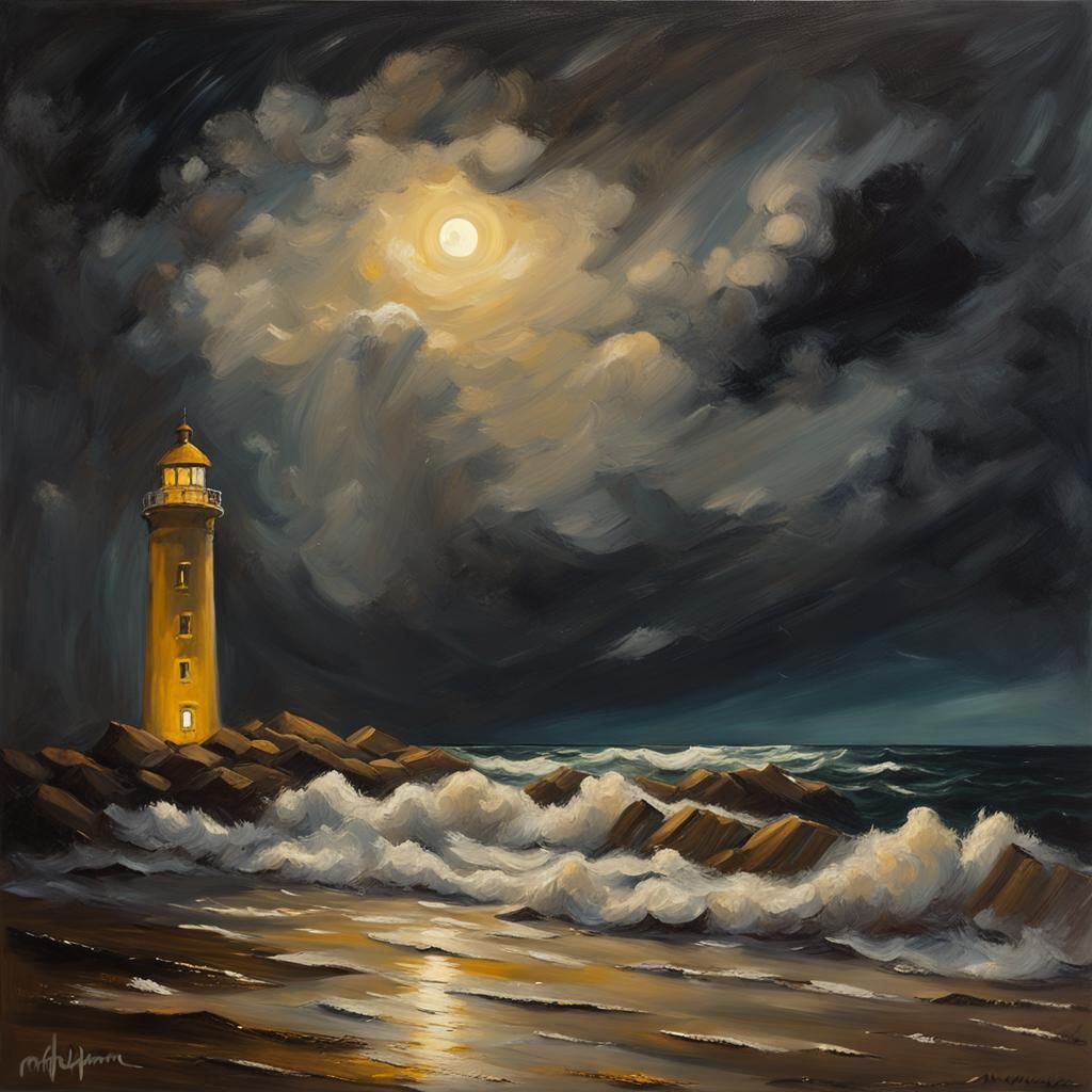 Stormy night at the lighthouse