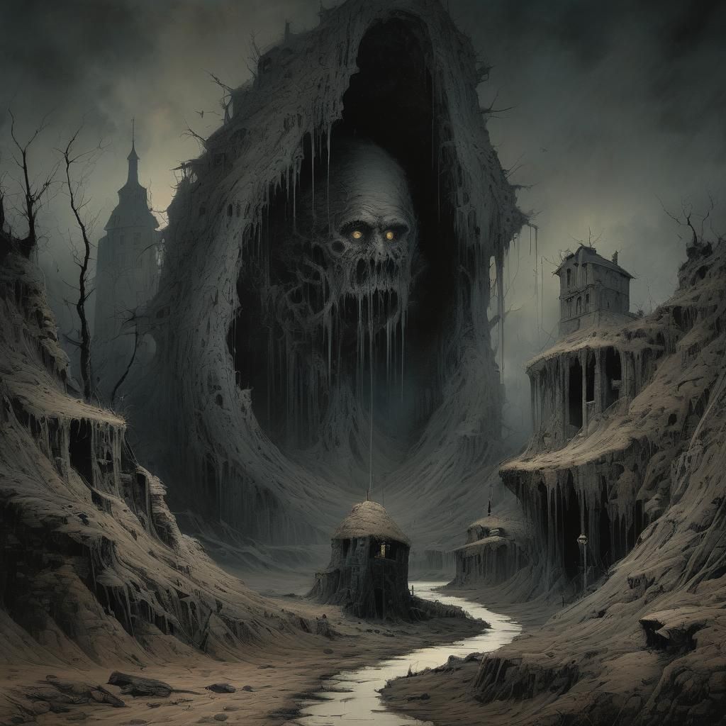 Grimdark Landscape in a Surreal Style