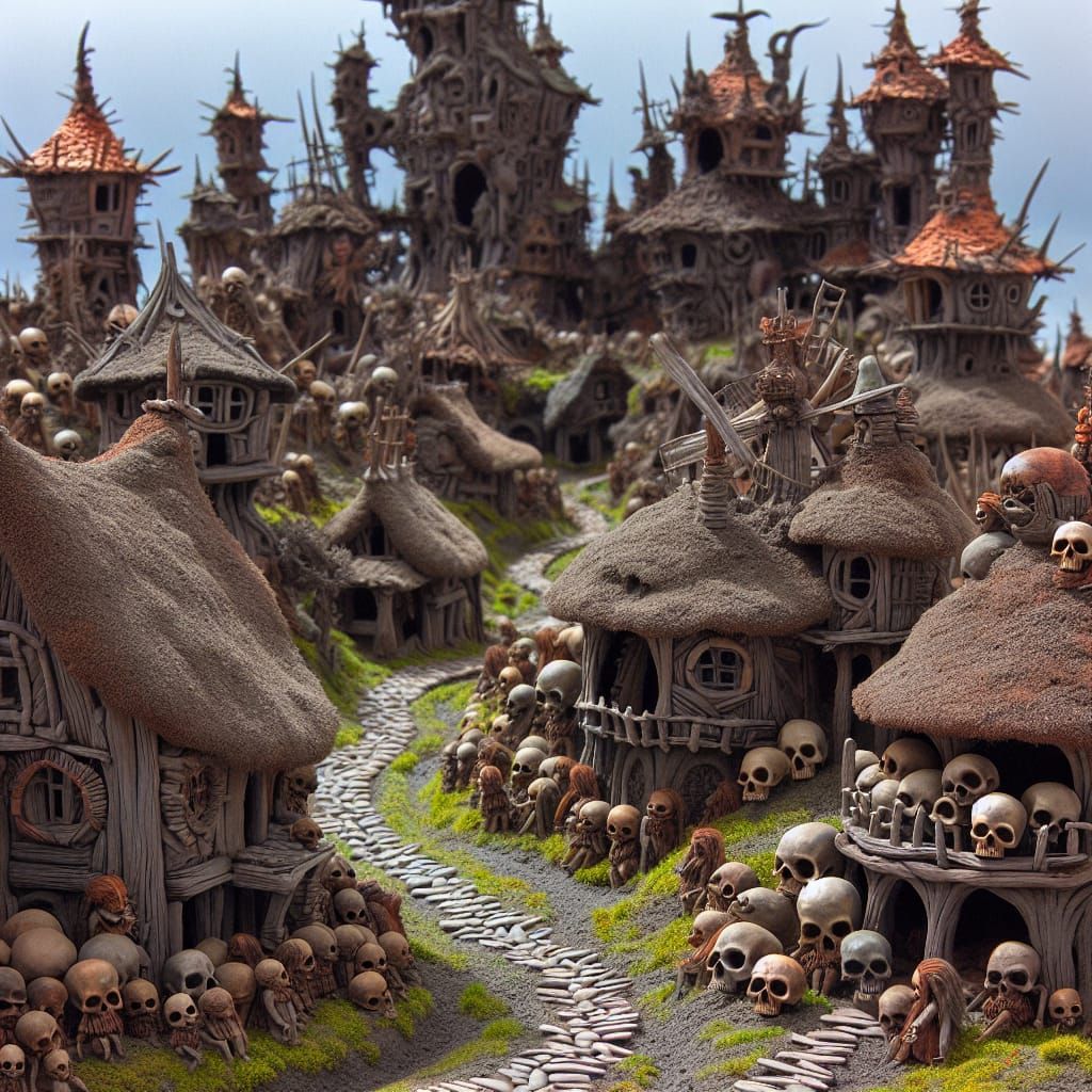 Goblin Village in Macabre Skull Architecture