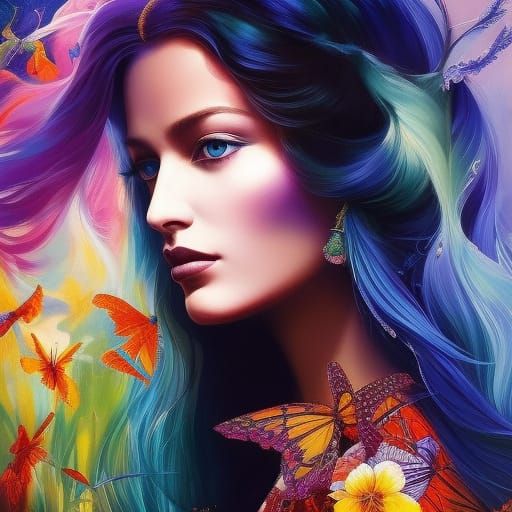 Psychedelic Magic Woman Digital Art Masterpiece