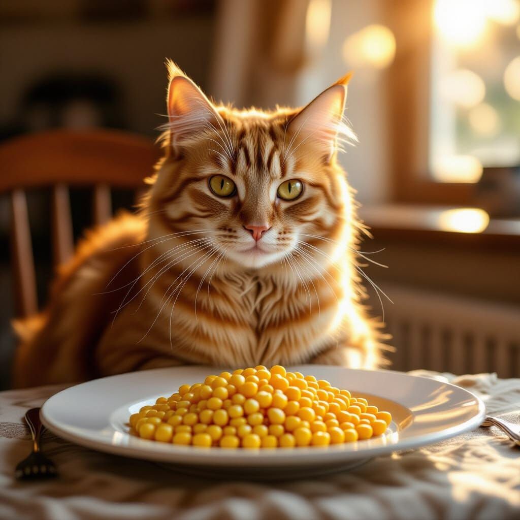 Ginger Cat & Corn Fine Dining Setup