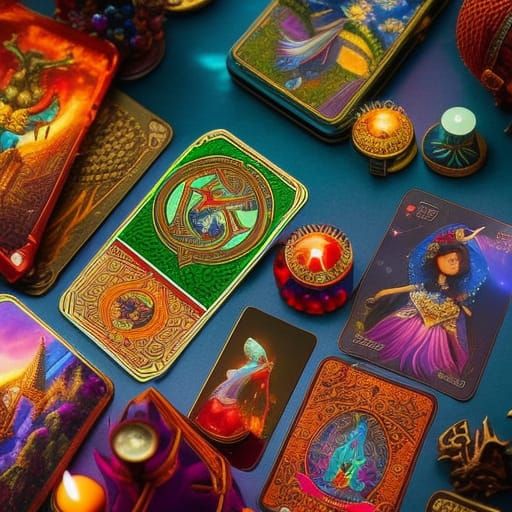 High-Resolution Tarot Cards with Magic and Potions