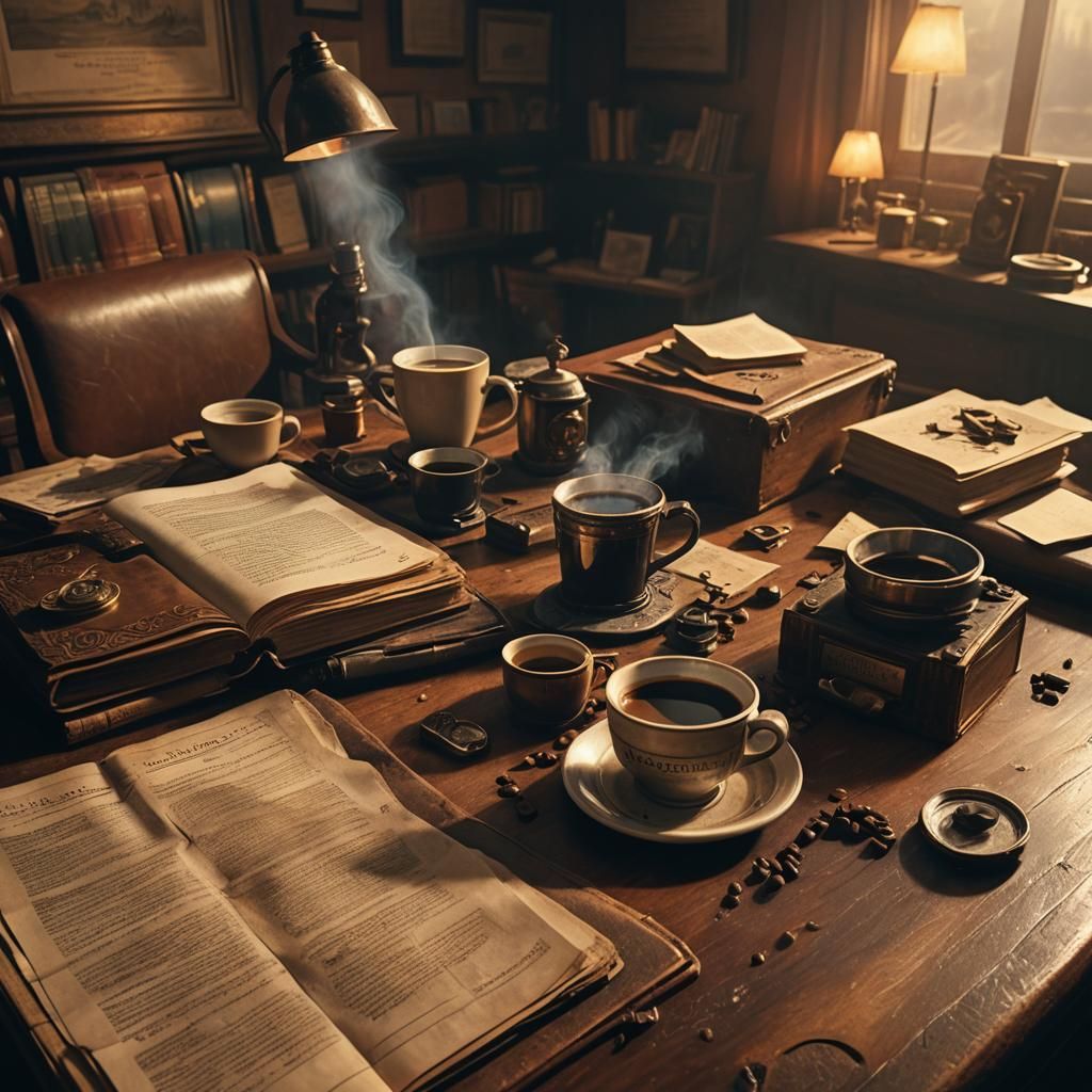 Coffee and Novel in Doctor's Office: Matte Painting