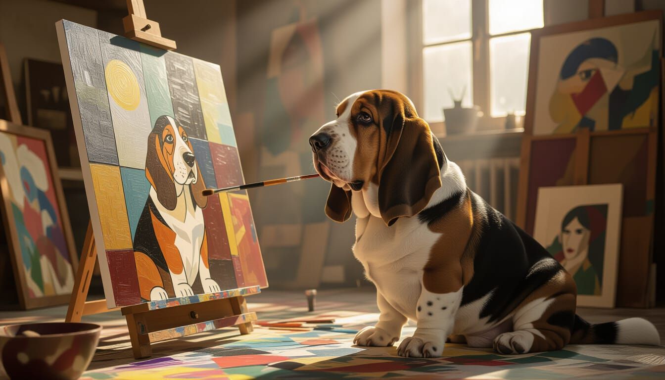 Self-portrait during his Cubist phase