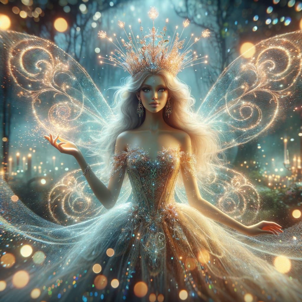 Sparkling Fairy Queen in Enchanted Forest