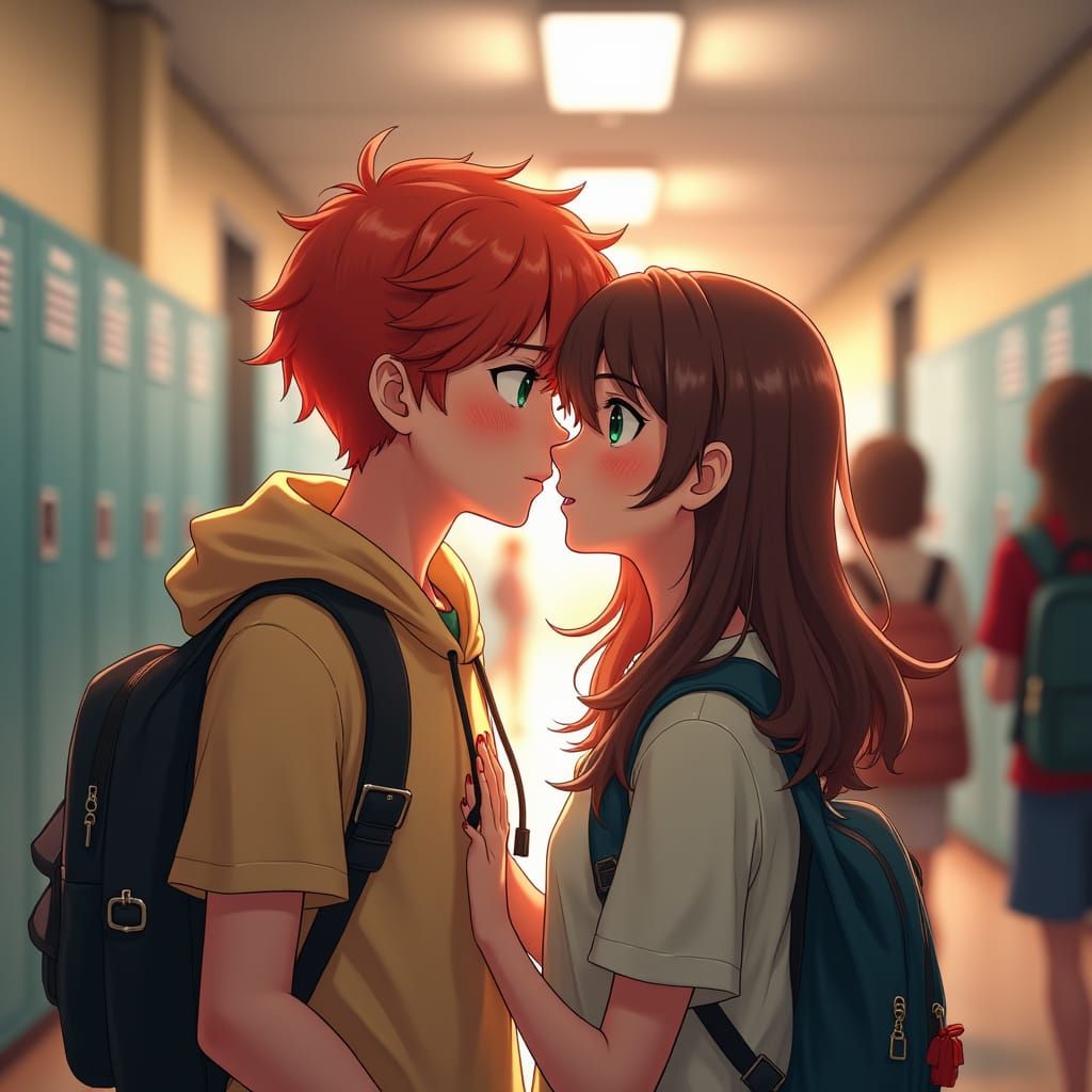 Teen Romance in Anime-Inspired 3D Art