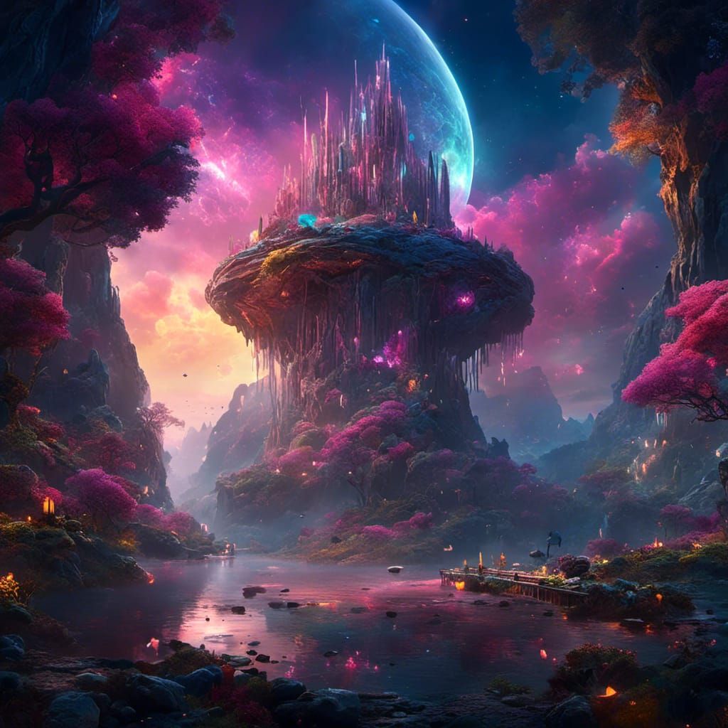 Mighty Angel in Space: Detailed Matte Painting