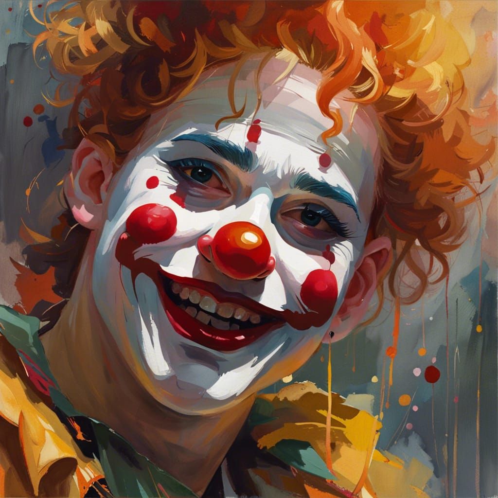 "Happy kind clown"