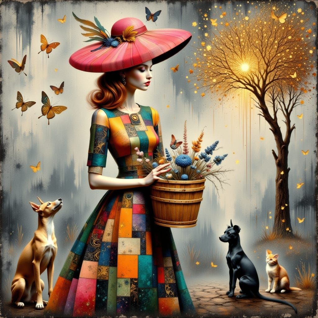 <lora:Surreal:1.0> <lora:Mixing art up:1.0> <lora:MixedMedia:1.0>