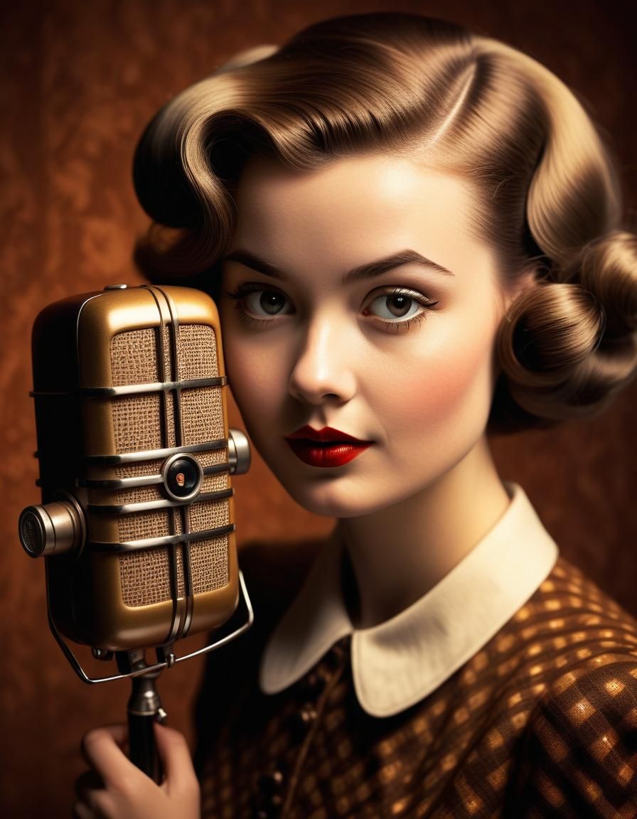 Vintage Radio Portrait in Benjamin Lacombe Style