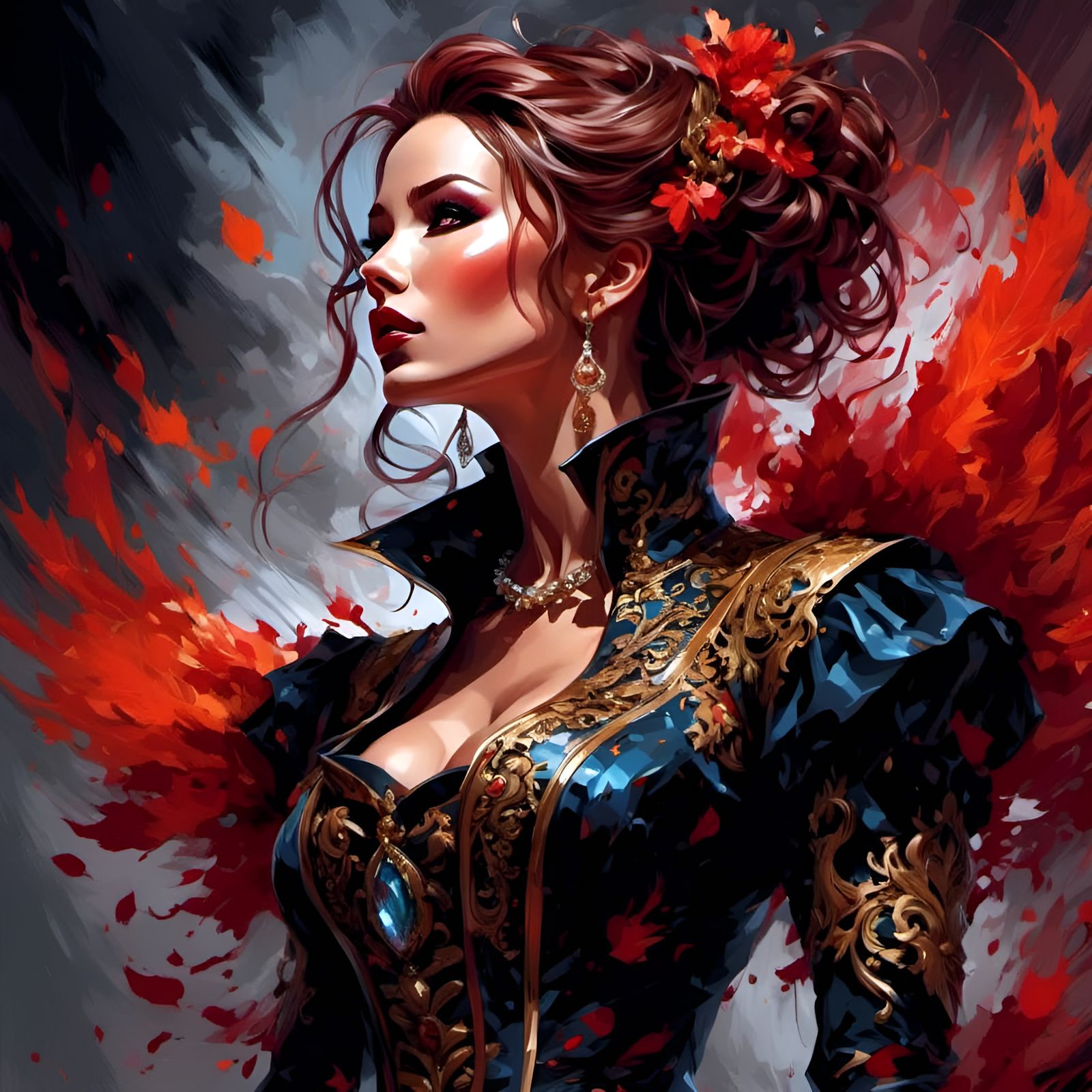 Fantasy Portrait of Dancing French Woman