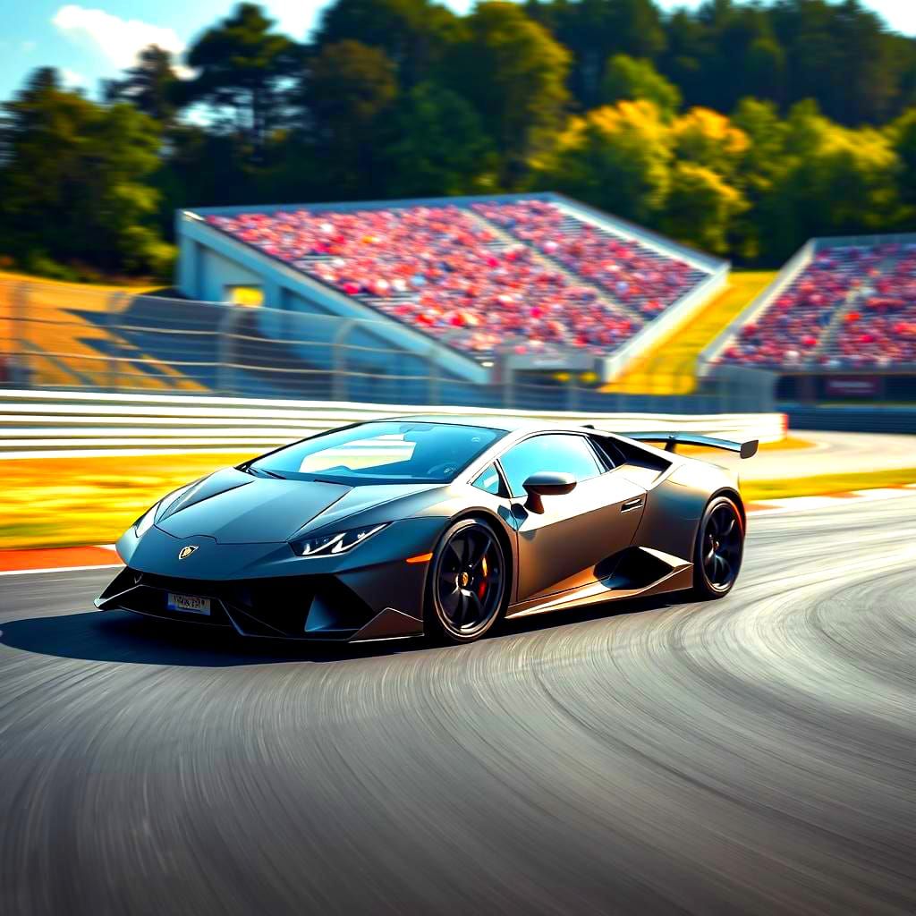 Lamborghini Hypercar on Racetrack: Professional Photography