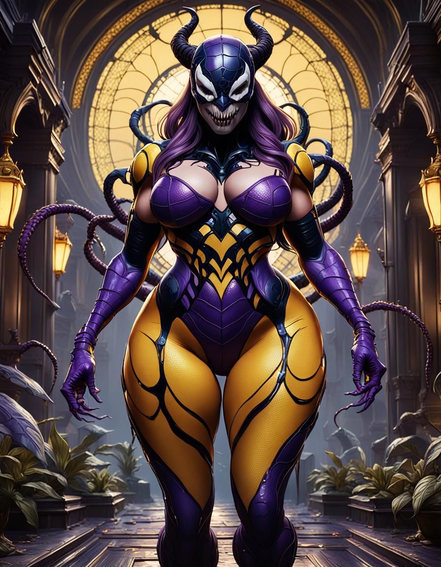 Curvy Venom: Dark Fantasy Concept Art in 8K