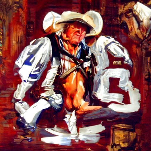 Cowboys in Oil Painting Style