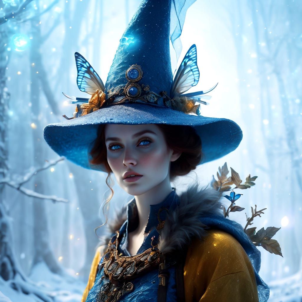 Stardust Fairy Witch Portrait in Digital Art Style