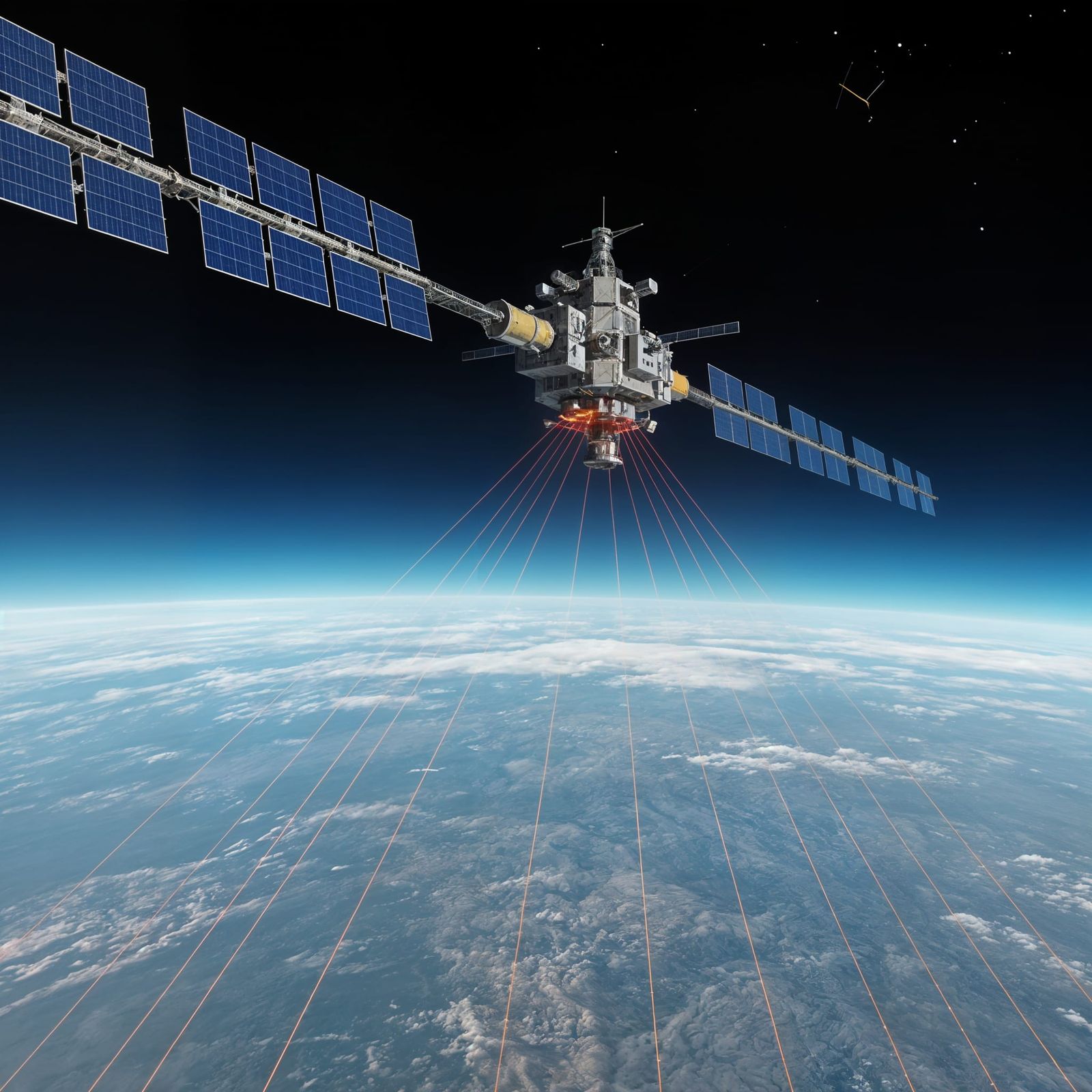 Orbital Solar Farm With Planet Beams