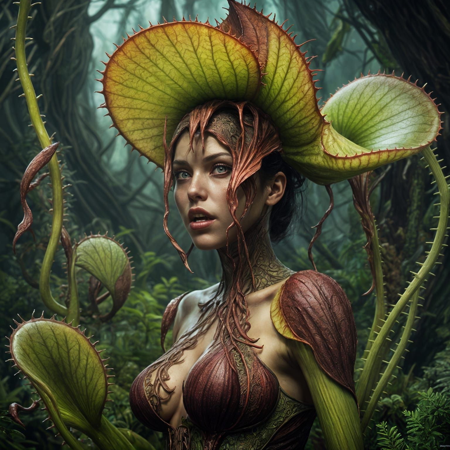 Eerie Carnivorous Plant Mimics Voluptuous Woman
