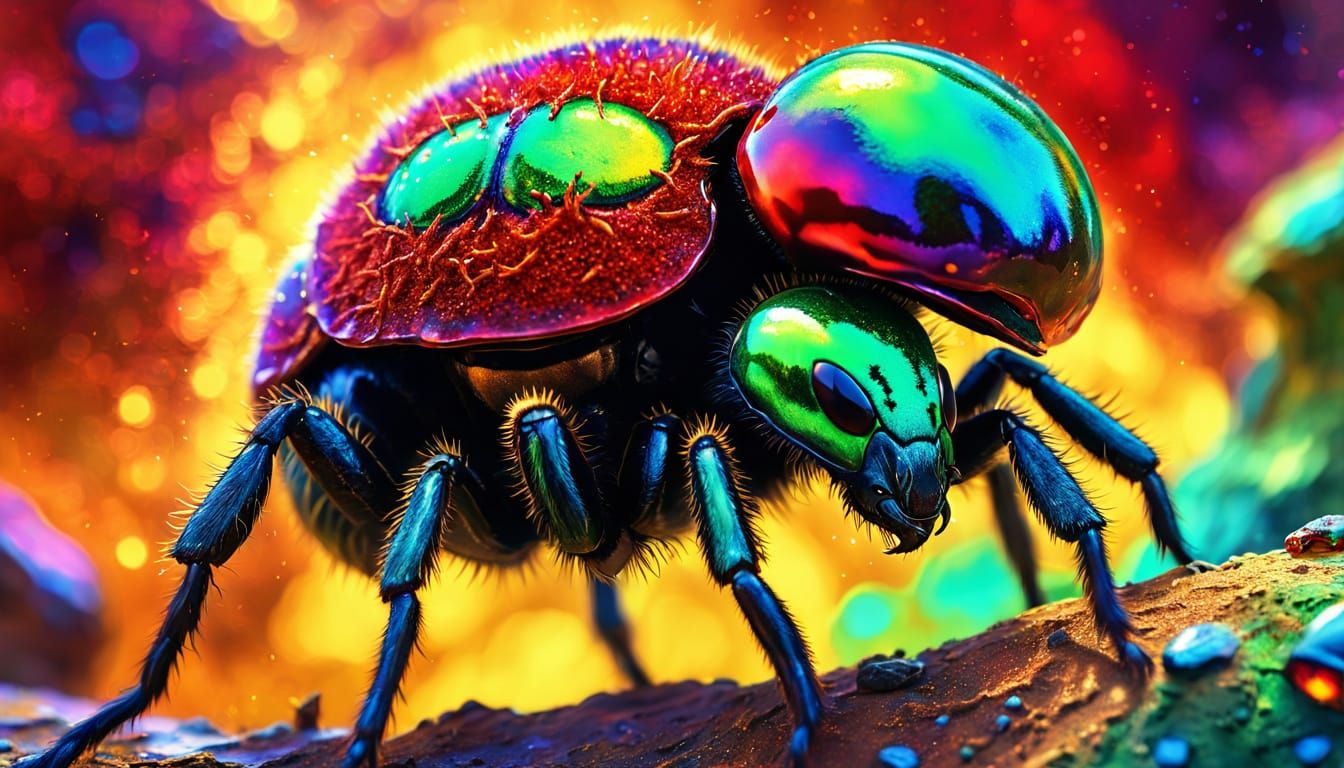 Alien Rides Ant: Sci-Fi Digital Painting