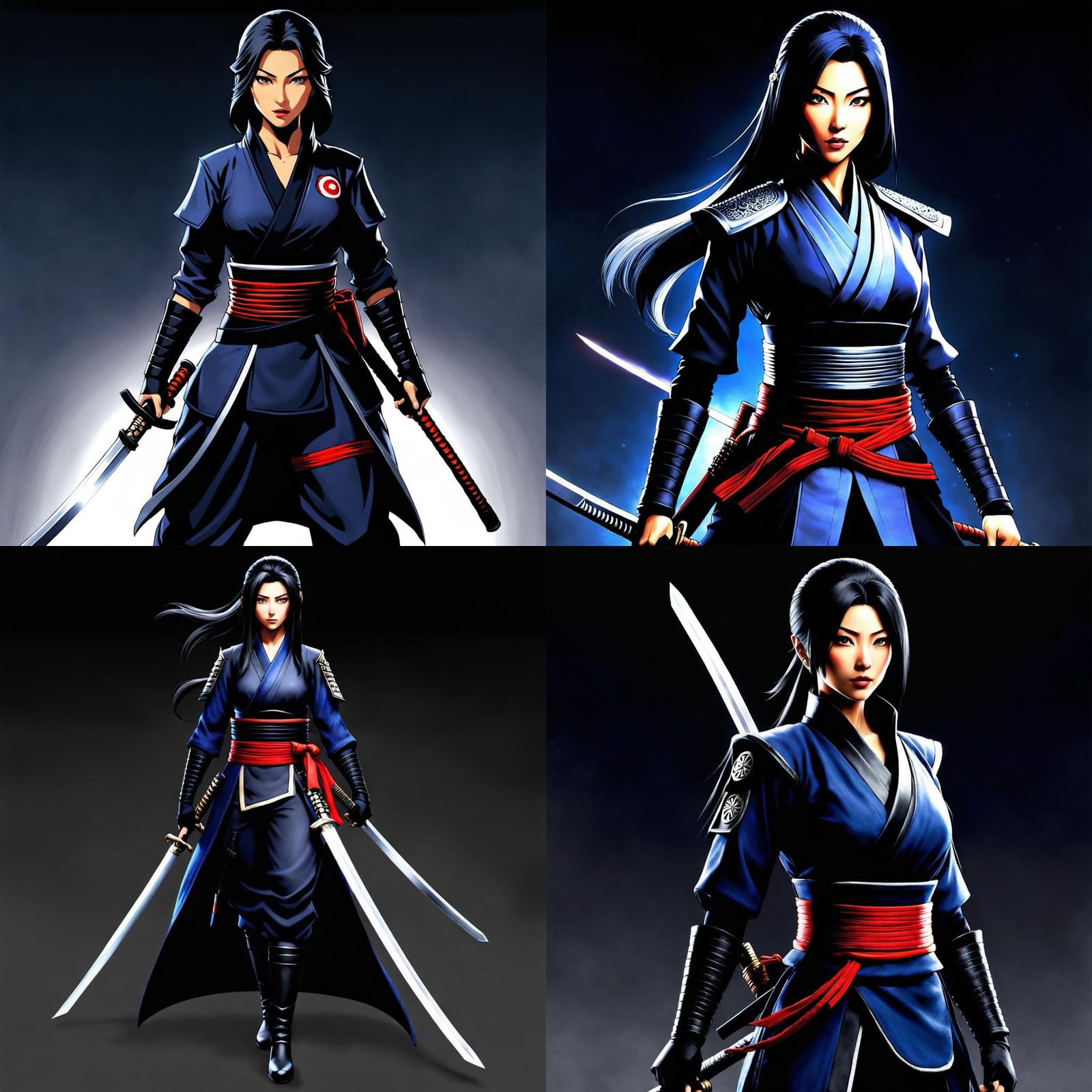 Hyperrealistic Ninja Woman with Red Hair