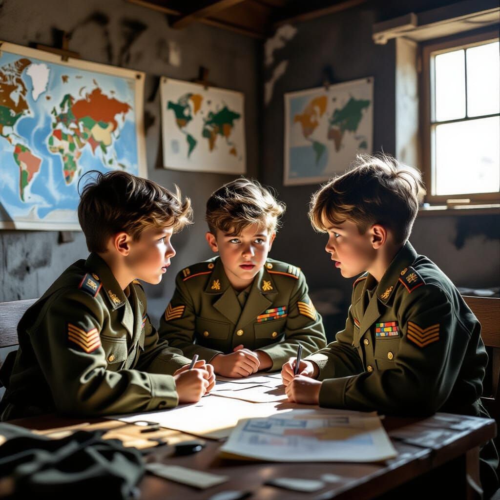 Child Generals Debate War in Command Room